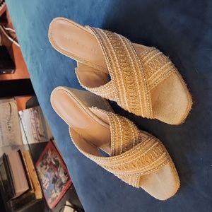 Beige, sparkling wedges